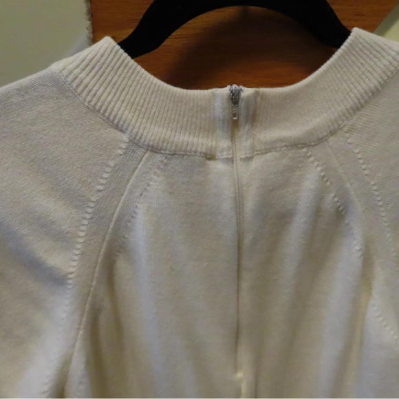 Hampshire Studios Cream Mock Turtleneck Short Sleeve Sweater - Picture 5 of 7